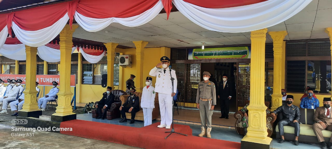 Pemkec Kelayang Gelar Upacara HUT RI ke-76 Secara Terbatas