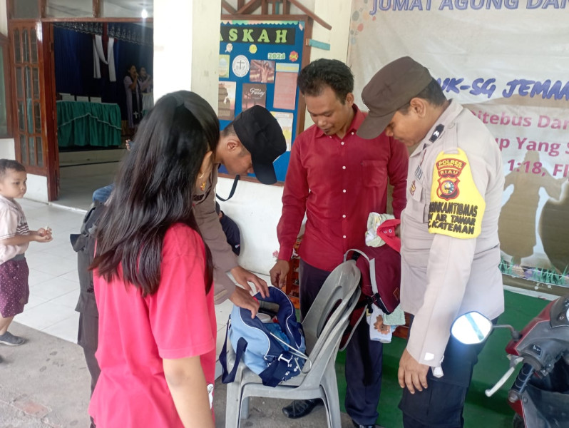 Polsek Kateman Lakukan Pengamanan Perayaan Kenaikan Yesus Kristus Tahun 2024 di Rumah Ibadah se Kec. Kateman