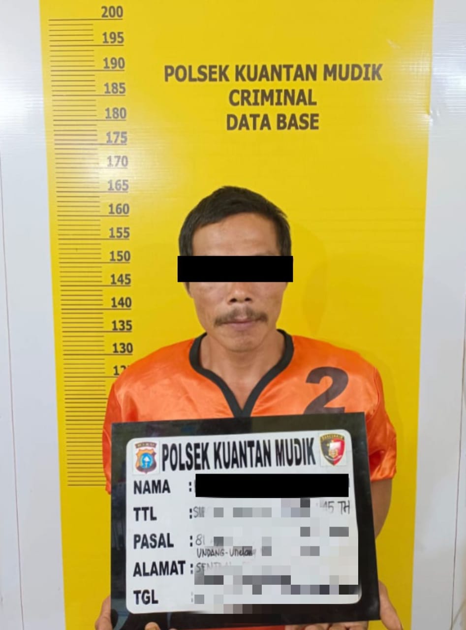 Polsek Kuantan Mudik Polres Kuansing Tangkap Pelaku Pencabulan Terhadap Anak Dibawah Umur.