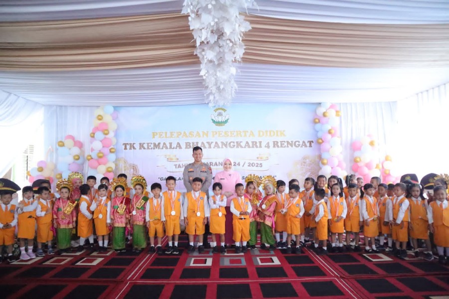 Penuh Haru, Kapolres dan Istri Lepas Peserta Didik TK Kemala Bhayangkari 04 Rengat T.A 2024/2025