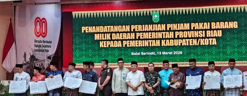 dr. Fahdiansyah, SPOG, Penandatanganan Perjanjian Pinjam Pakai Barang Milik Daerah Antara Pemerintah Provinsi Riau Dan Pemerintah Kabupaten