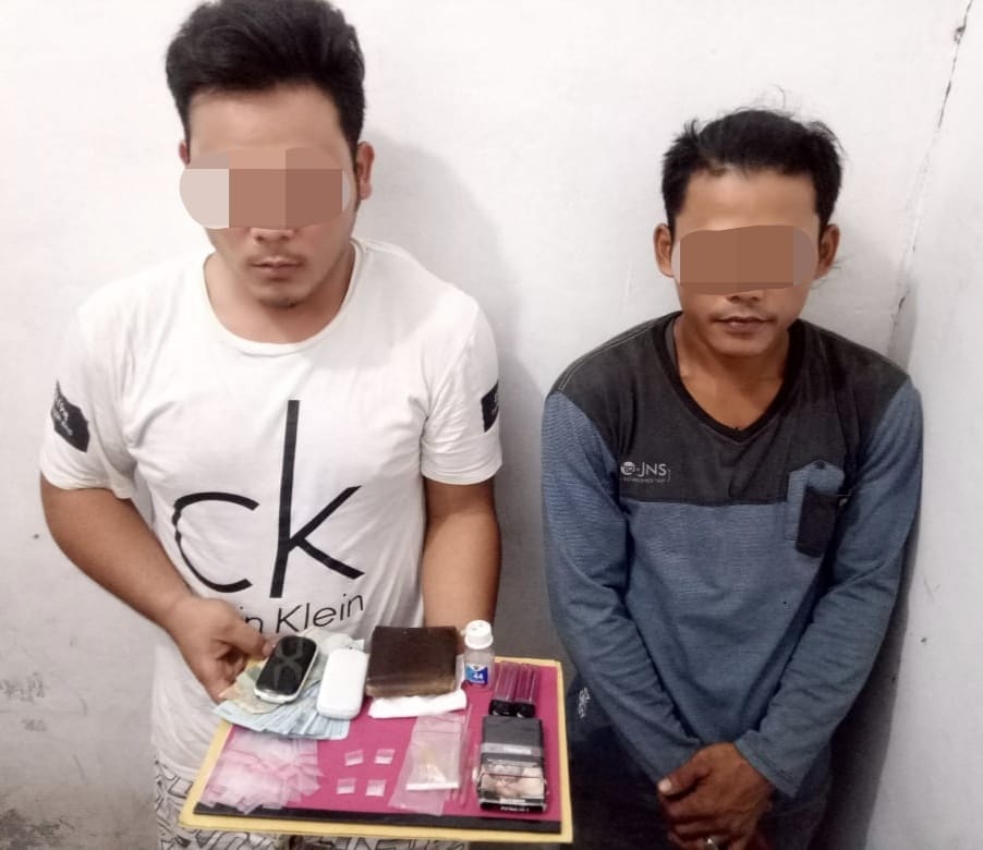 Polisi Amankan Dua Orang Tersangka Narkoba di Desa Sei Beberas Hilir, Inhu