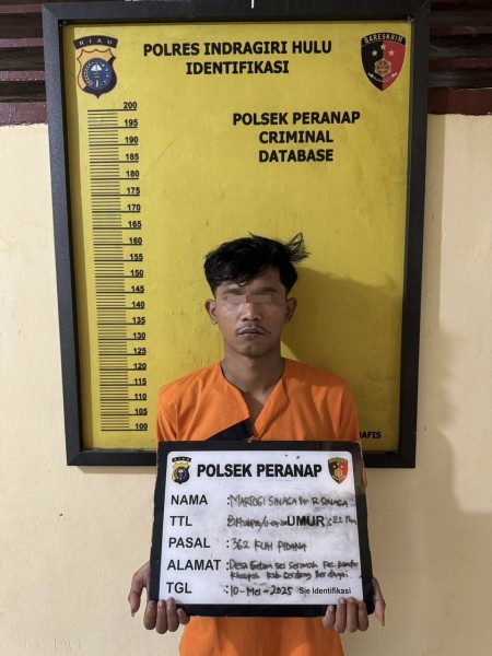 Polsek Peranap Kejar Maling Motor Sampai ke Sumatera Utara