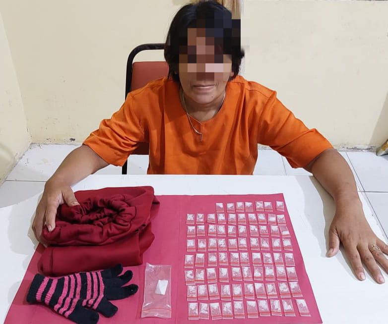 Miliki 77 Paket Shabu, Seorang IRT di Desa Kota Garo Ditangkap Unit Reskrim Polsek Tapung Hilir 