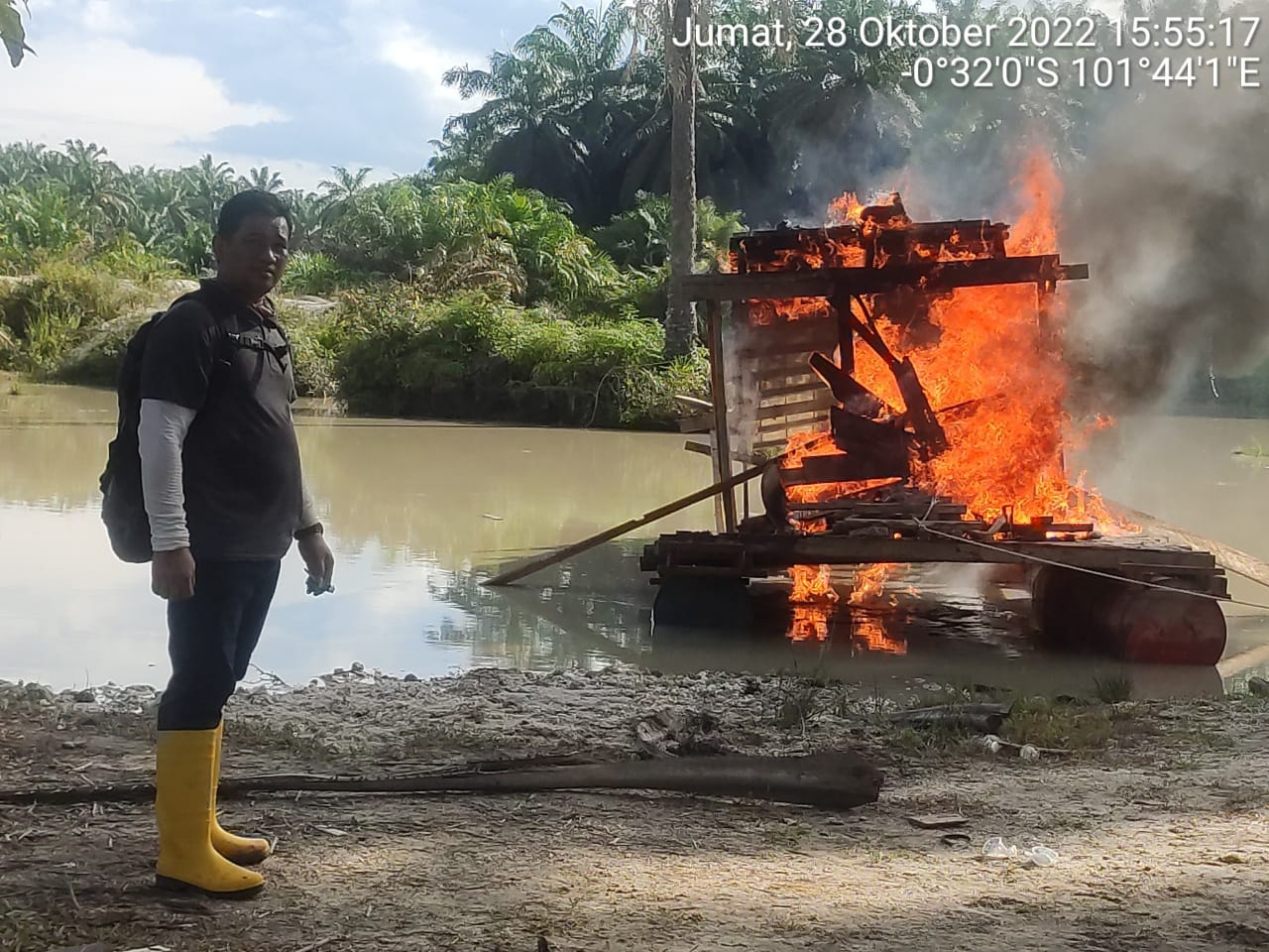 Personel Gabungan Polres Kuansing Gelar Operasi Penindakan PETI