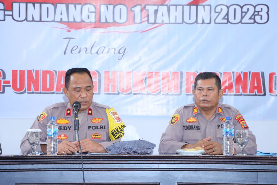 Sosialisasi Undang-Undang No. 1 Tahun 2023 (KUHP) Dilaksanakan di Polres Lhokseumawe