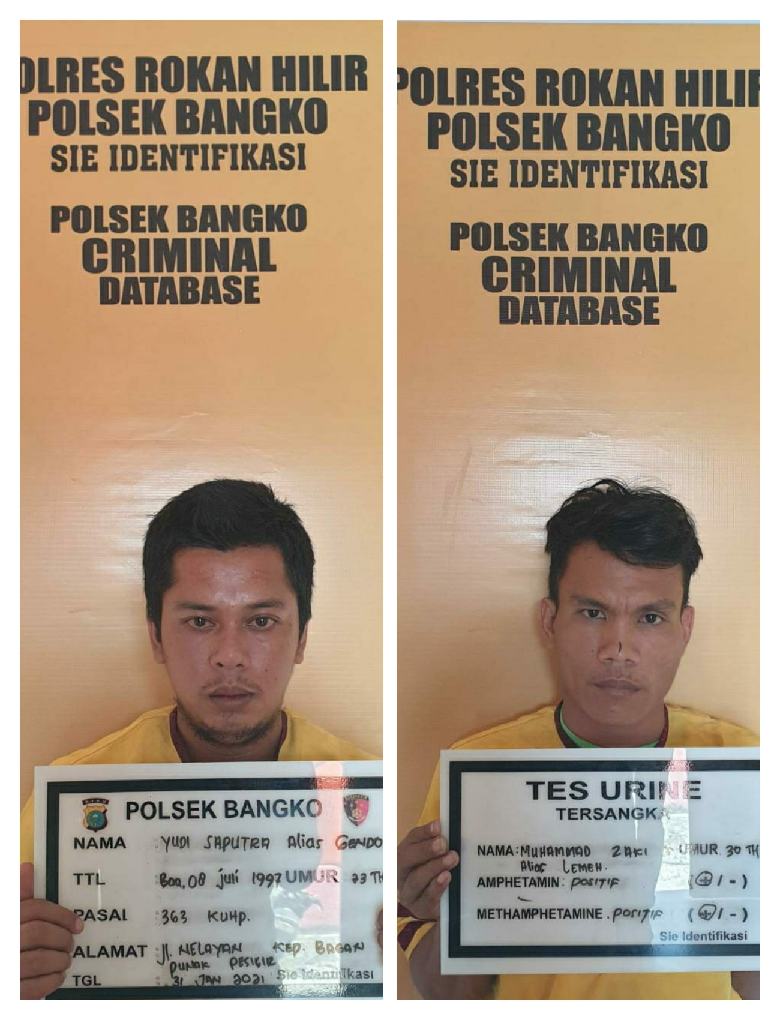 Terekam CCTV, Dua Maling Tabung Gas LPG 3 Kg Ditangkap Tim Opsnal Polsek Bangko 