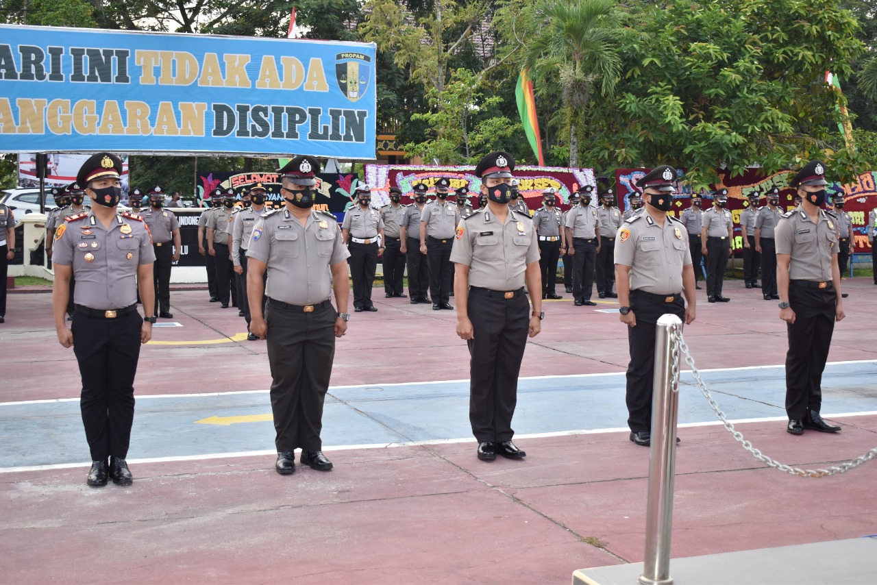 Periode 1 Juli, Satu Orang Pama dan 59 Bintara Polres Inhu Naik Pangkat