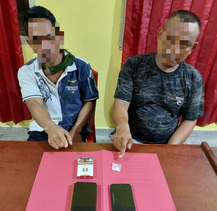 Dua Pelaku Narkoba di Desa Gunung Sari Ditangkap Reskrim Polsek Kampar Kiri