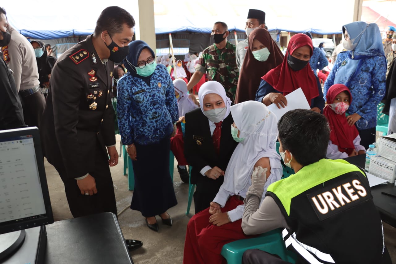 Launching Vaksinasi Merdeka Untuk Anak di Polres Inhu Dihadiri Bupati dan Forkopimda