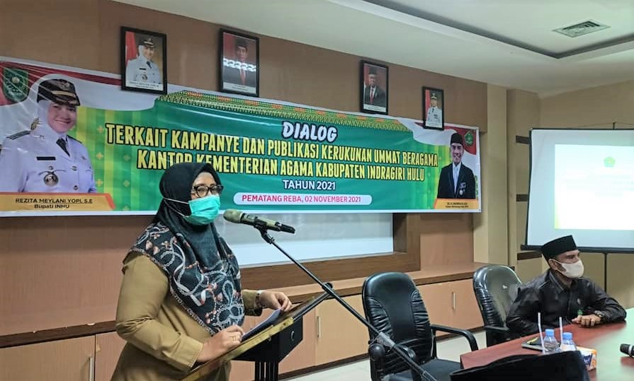 Wakili Bupati Inhu, Hj. Erlina Buka Dialog Kerukunan Umat Beragama