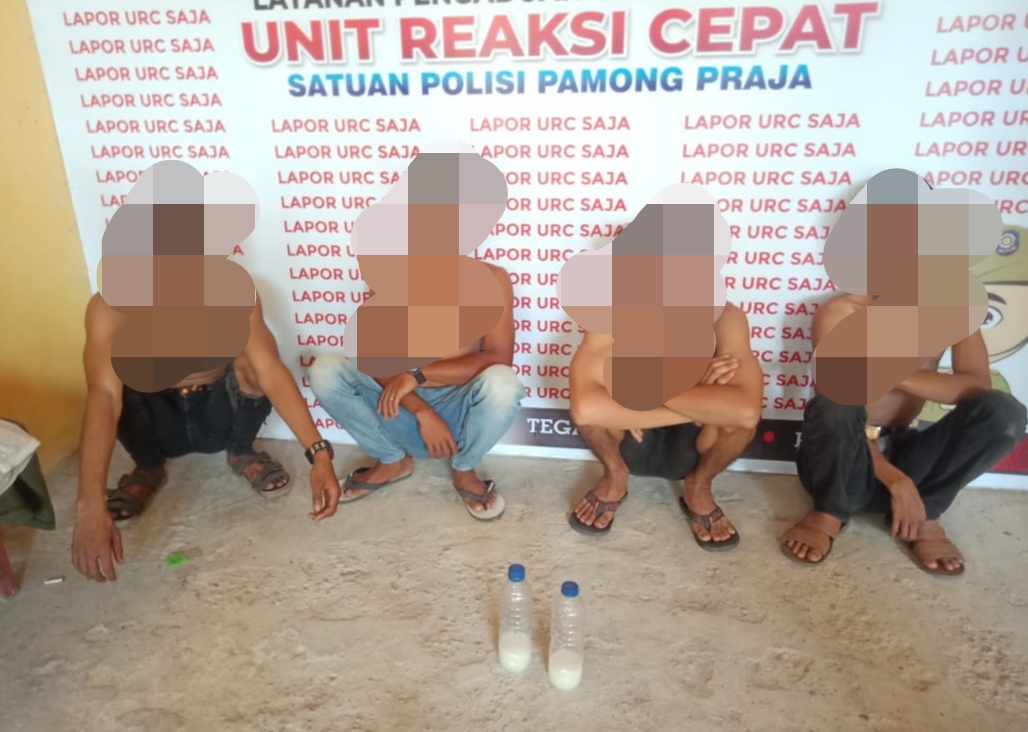 4 Pemuda di Tembilahan Terjaring Razia Satpol PP Inhil saat Minum Tuak