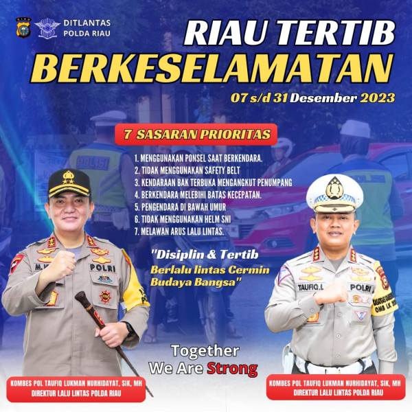 Hadirkan  Program RTB - 2023 Secara  Serentak Ditlantas Polda Riau Tingkatkan Kamtibmas Dan Kamseltibcarlantas