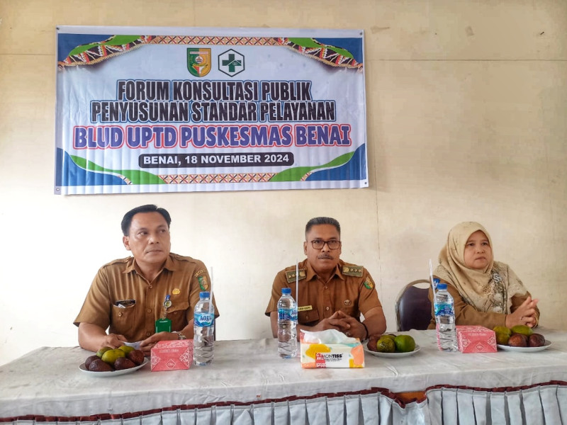 Diskusi Forum Konsultasi Publik Penyusunan Standar Pelayanan  BLUD UPTD Puskesmas BENAI