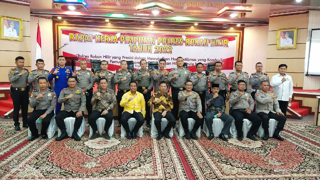 Danyon B Pelopor Brimob Riau Hadiri Rapat Pimpinan Polres Rokan Hilir Tahun 2022