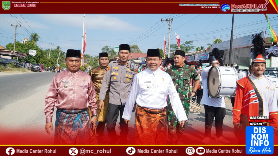 Wabup Syafaruddin Poti Lepas Pawai Ta’aruf MTQ ke-12 Kecamatan Rambah Samo