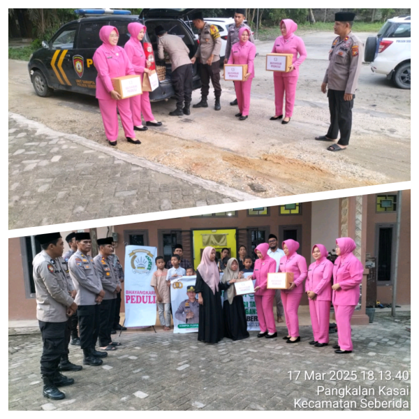 Polsek Seberida Berbagi Takjil dan Sembako Gratis kepada Anak-Anak Panti Asuhan di Bulan Suci Ramadhan