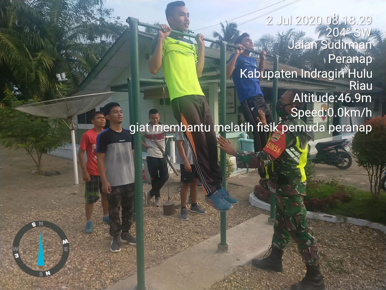 Dorong Minat Olahraga, Koptu Wanudin Bimbing Pemuda Peranap Latihan Fisik