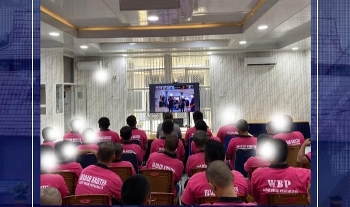 Raih Kedamaian Di Balik Jeruji, Lapas Pasir Pangaraian Gelar Ibadah Virtual Penuh Makna