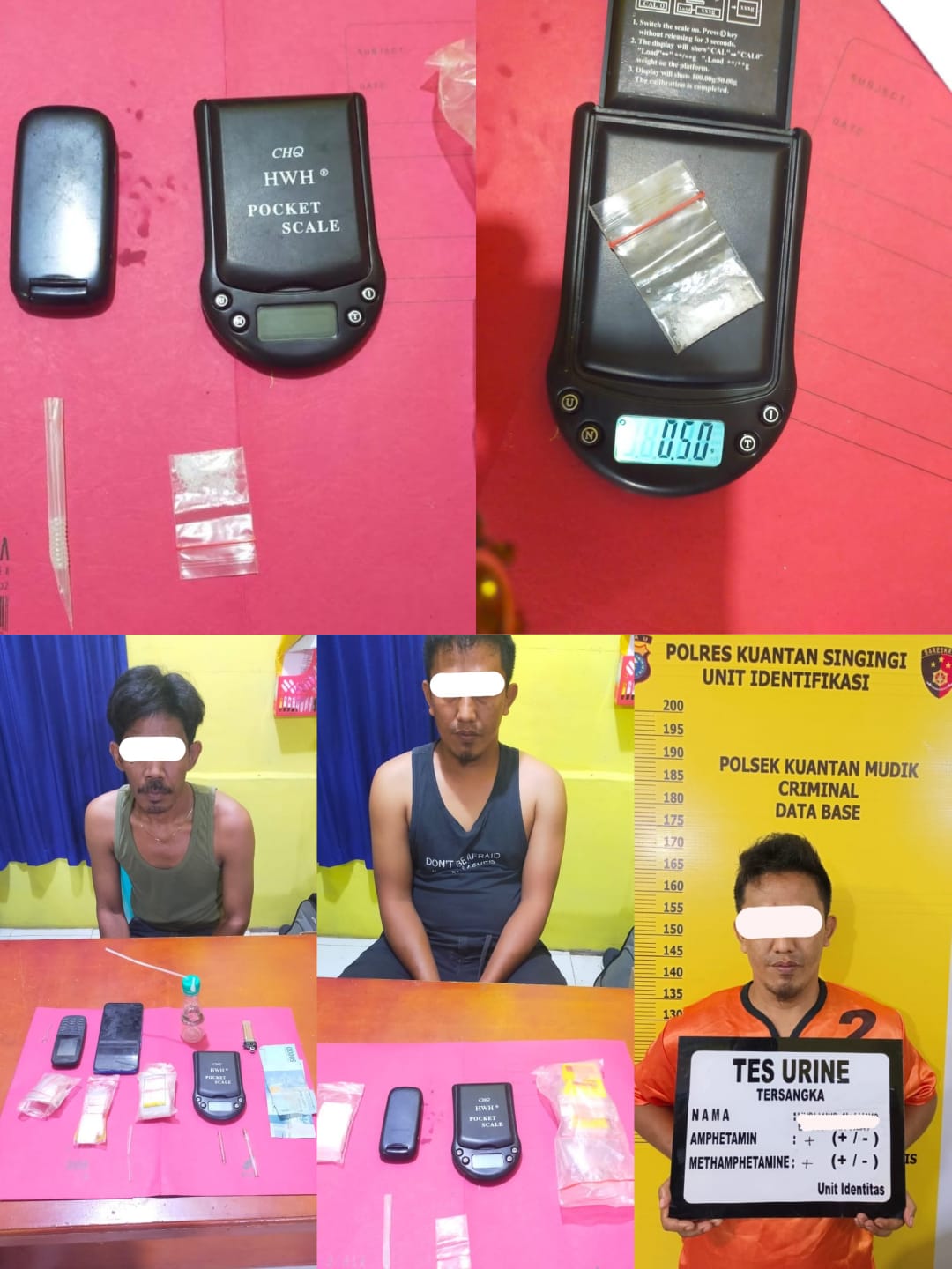 Dua Pelaku Pengedar Narkotika Sabu Diringkus Polsek Kuantan Mudik