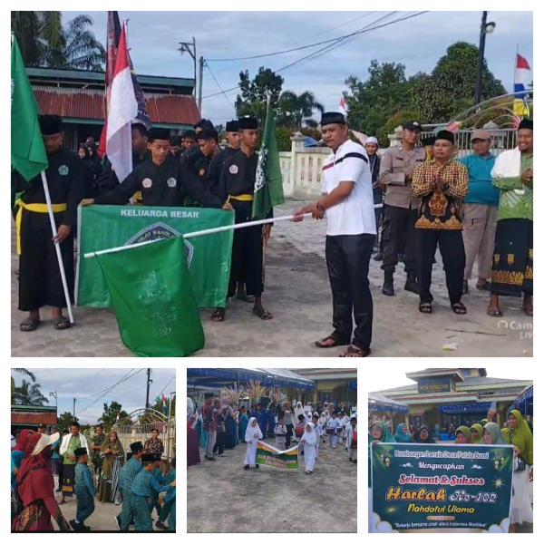 Meriah Pawai Ta'aruf di Desa Petalabumi Dalam Rangka Harlah (NU) Yang Ke-102