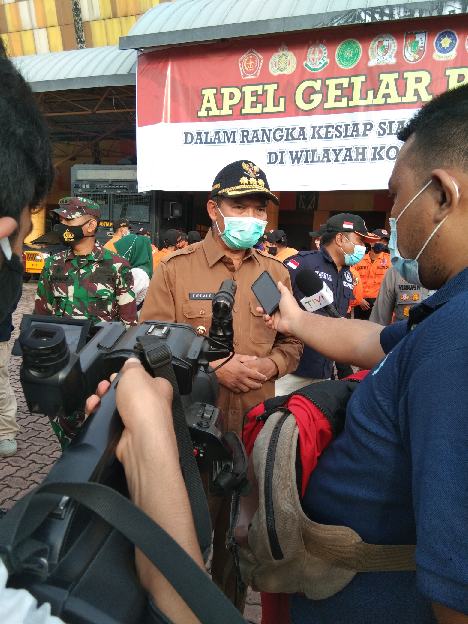 Siaga tanggap Bencana, Walikota Pekanbaru Pimpin Apel Gelar Pasukan di Stadion KH. Nasution