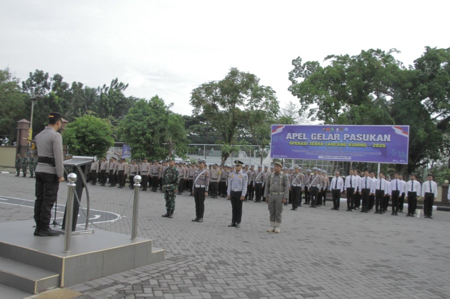 Polres Inhu Laksanakan Apel Gelar Pasukan Ops Zebra LK, Ini 7 Pelanggaran yang Menjadi Atensi