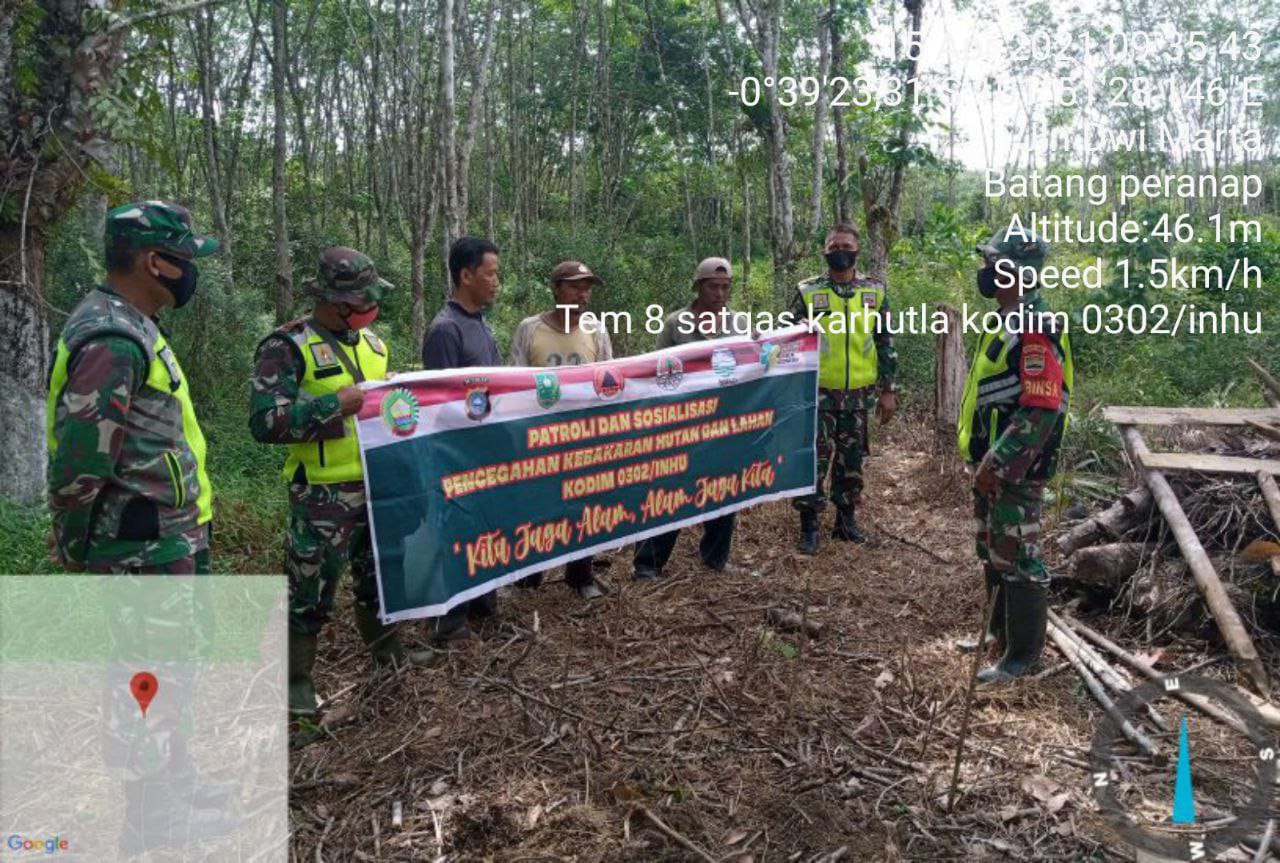 Antisipasi Karhutla, Koramil 05/Peranap Gelar Patroli dan Sosialisasi Rutin di Dua Kecamatan