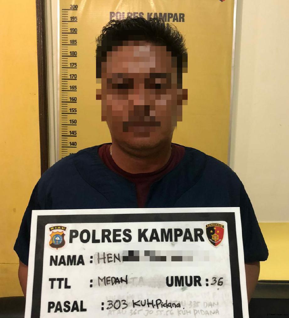 Satreskrim Polres Kampar Tangkap Pelaku Judi Togel di Desa Petapahan Jaya Tapung