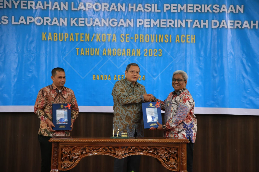 Pj Bupati Aceh Utara Mahyuzar Kembali Terima WTP ke-9 dari BPK RI