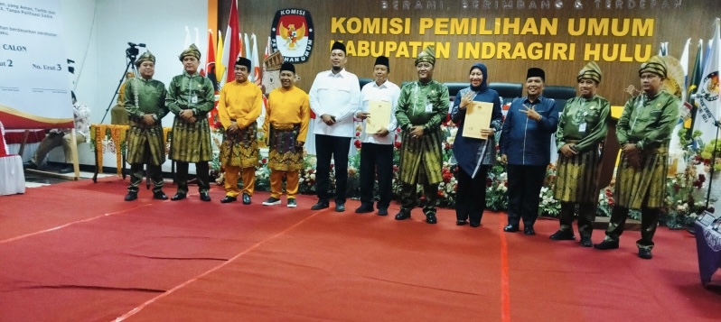 KPU Inhu Tetapkan Nomor Urut Tiga Paslon Bupati dan Wakil Bupati Pilkada 2024
