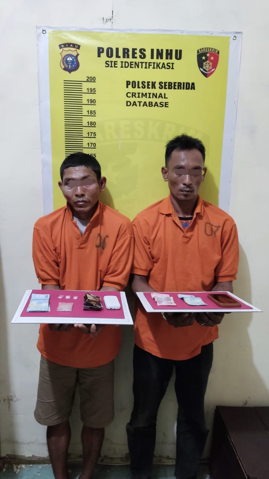 Polsek Seberida Tangkap Dua Pelaku Narkoba di Sungai Bangkar