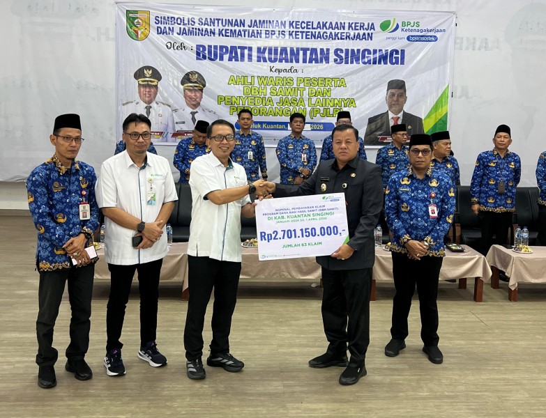 BPJS Ketenagakerjaan dan Pemkab Kuansing Beri Santunan Rp. 2,7 Miliar bagi Ahli Waris