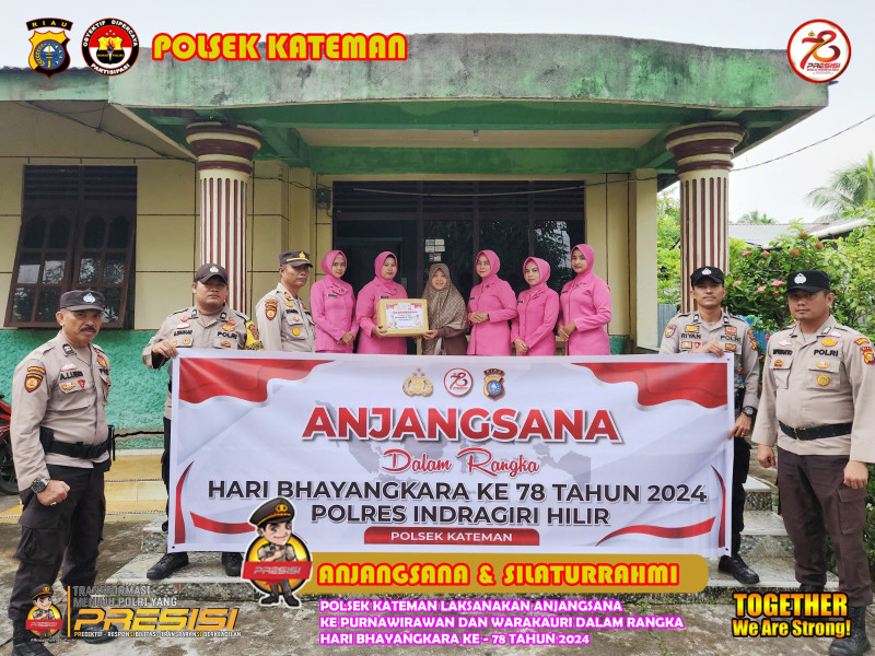 Momen Ulang Tahun Bhayangkara Ke -78, Polsek Kateman Anjangsana Ke Kediaman Purnawirawan Polri dan Warakawuri