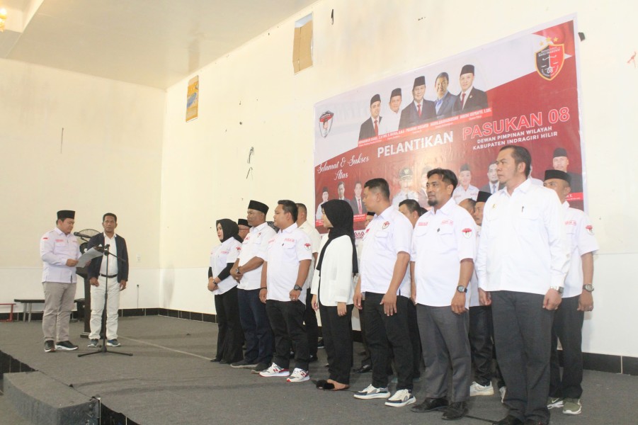 Moh. Rouf Azizi Lantik DPW Pasukan 08 Indragiri Hilir, Tegaskan Kawal dan Dukung Program Presiden