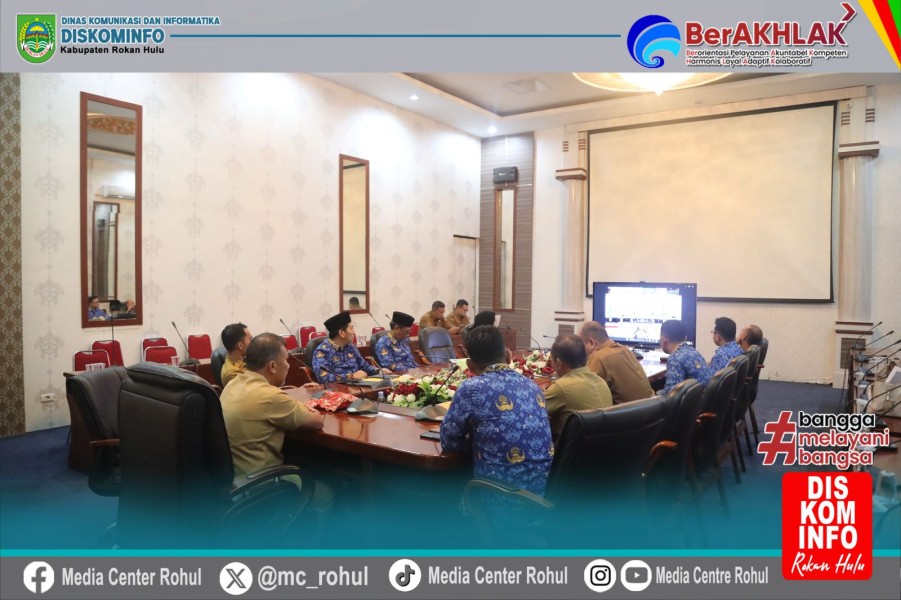 Bupati Rohul Ikuti Rakor Penyelenggaraan Pemerintahan Daerah Secara Virtual