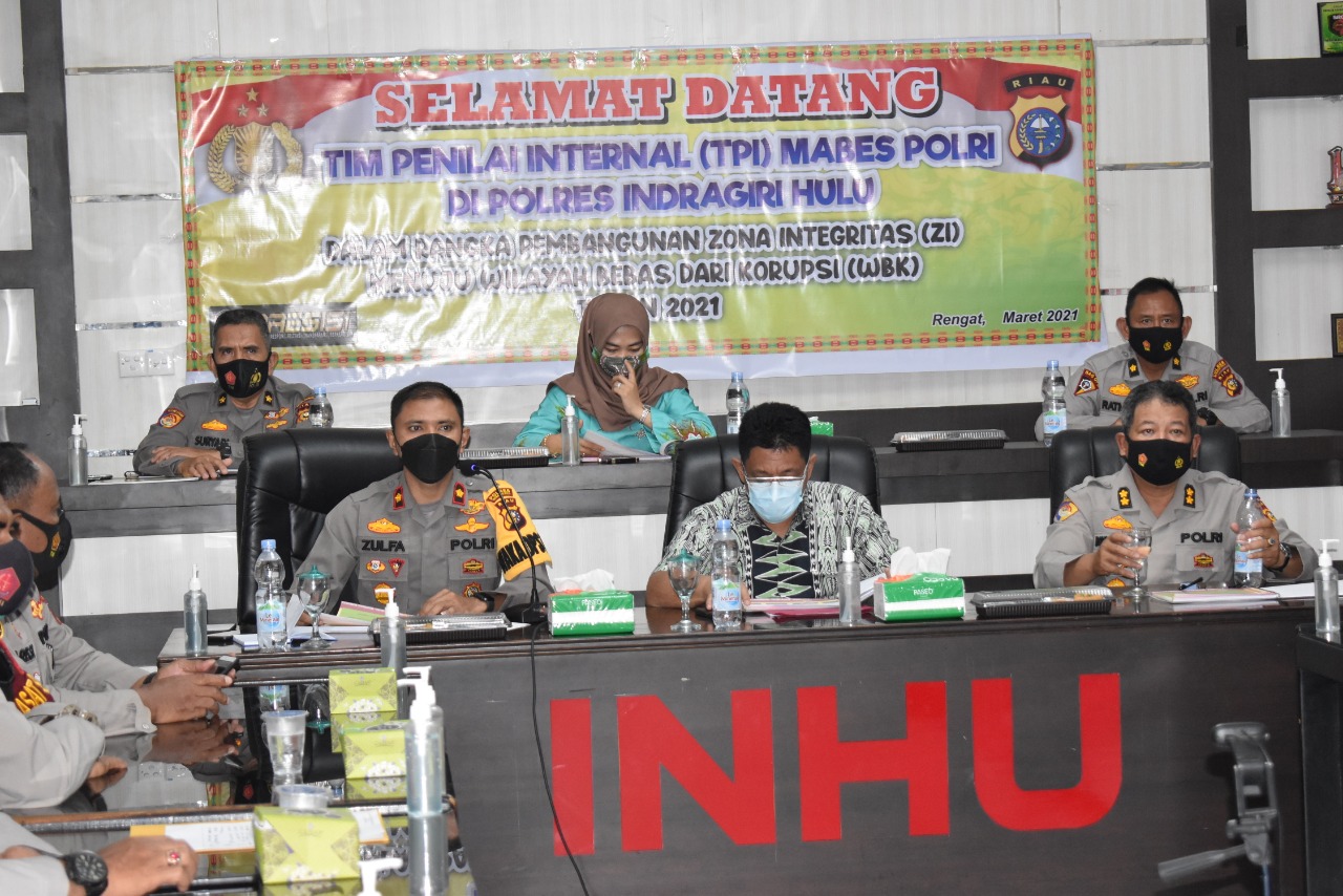 TPI Mabes Polri ke Inhu, Kapolres Optimis Mampu Bangun ZI Menuju WBK