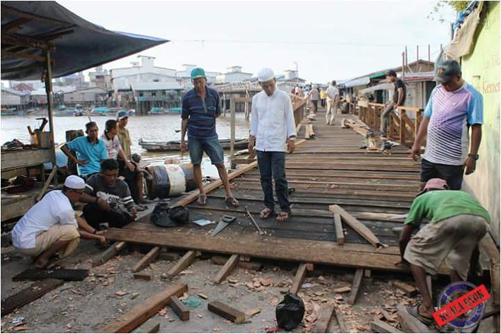 Progres Pembangunan Jembatan di Kecamatan Tanah Merah Selesai