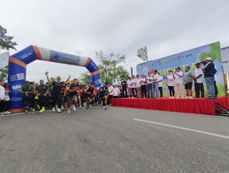 Kampanye Anti Karhutla, Ribuan Warga Inhu Ikuti Fun Run yang Diadakan Polres Inhu