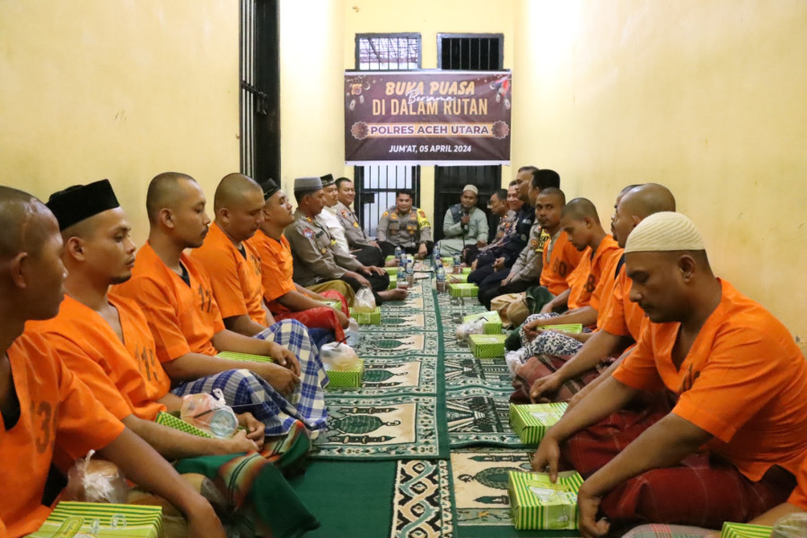 Momen Istimewa, Kapolres Aceh Utara Buka Puasa Bersama Tahanan