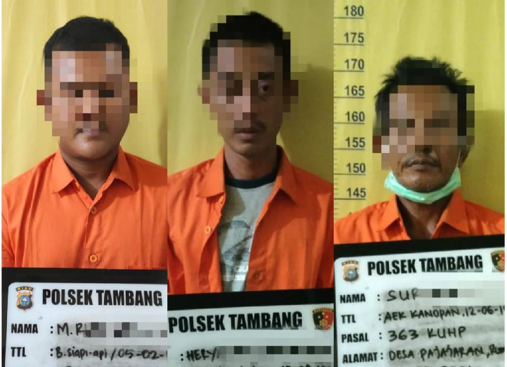 3 Pelaku Pencurian Besi di Lokasi Proyek Tol Pekanbaru Bangkinang Diamankan Polsek Tambang
