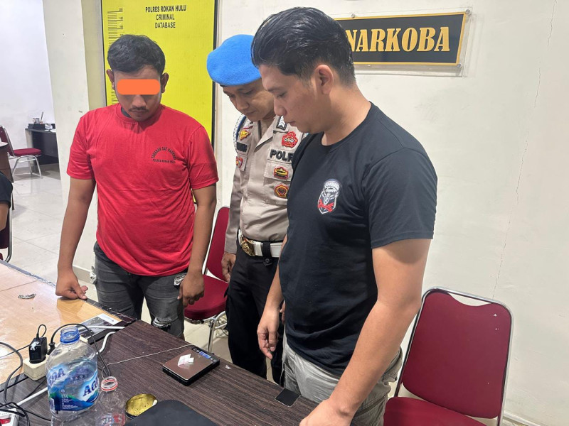 Polres Rohul Ungkap Kasus Peredaran Narkoba Di Desa Suka Maju, Satu Tersangka Diamankan
