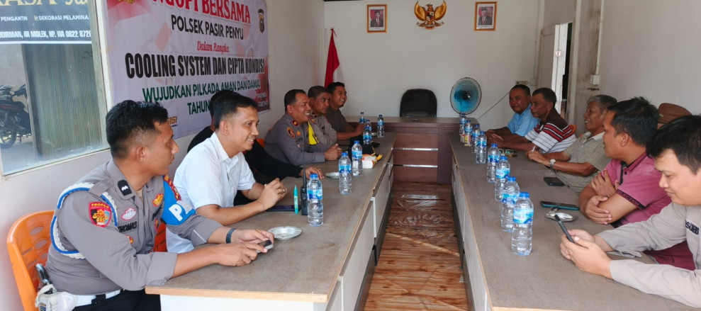 Ngopi Bareng PBB , Kapolsek Pasir Penyu Serukan Pilkada Bermartabat