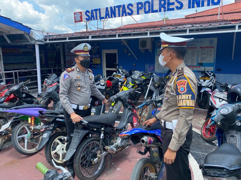 Puluhan Knalpot Brong Diamankan Polres Inhu Guna Cipta Kondisi Tertib Lantas Jelang Ramadhan 1443 H