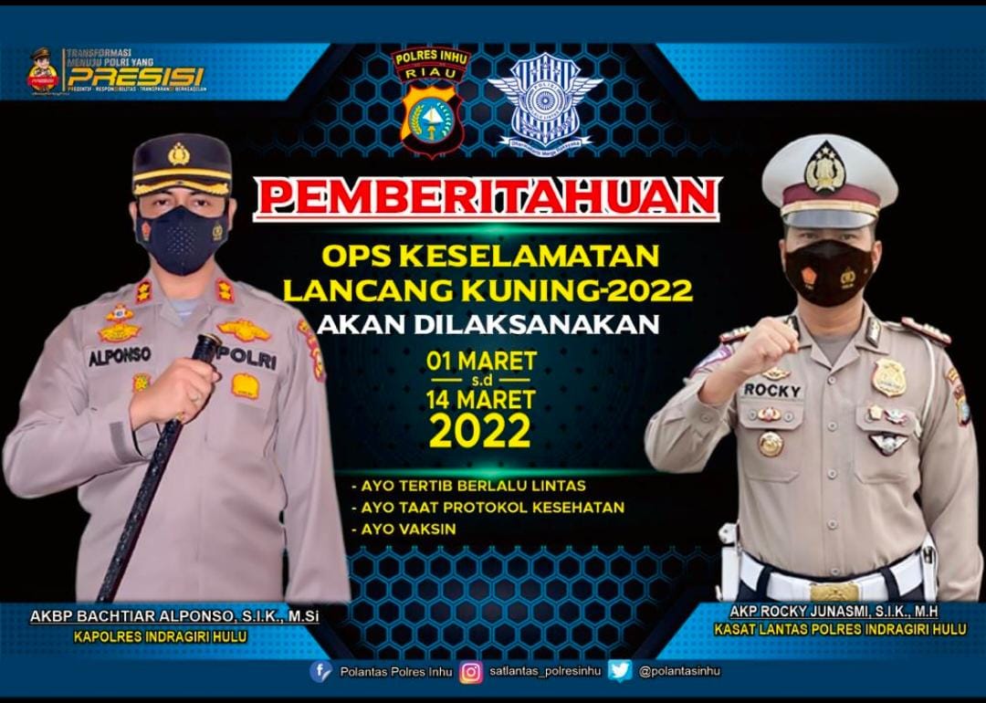 Hari Ini, Polres Inhu Mulai Laksanakan Operasi Keselamatan LK 2022