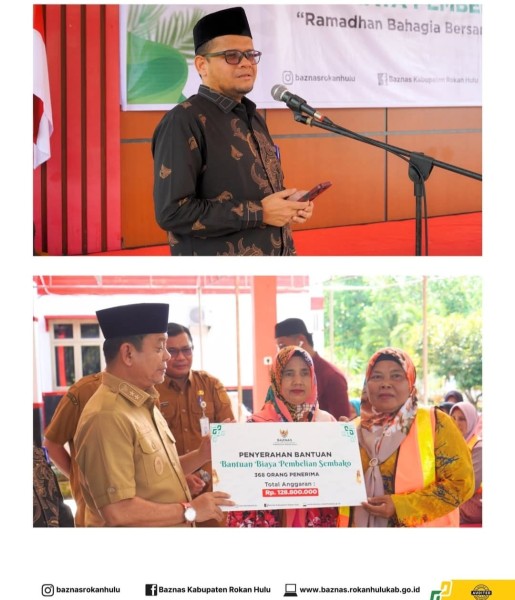 Peduli Ramadan, Baznas Rohul Bantu Ratusan Petugas Kebersihan di Lingkungan Pemkab