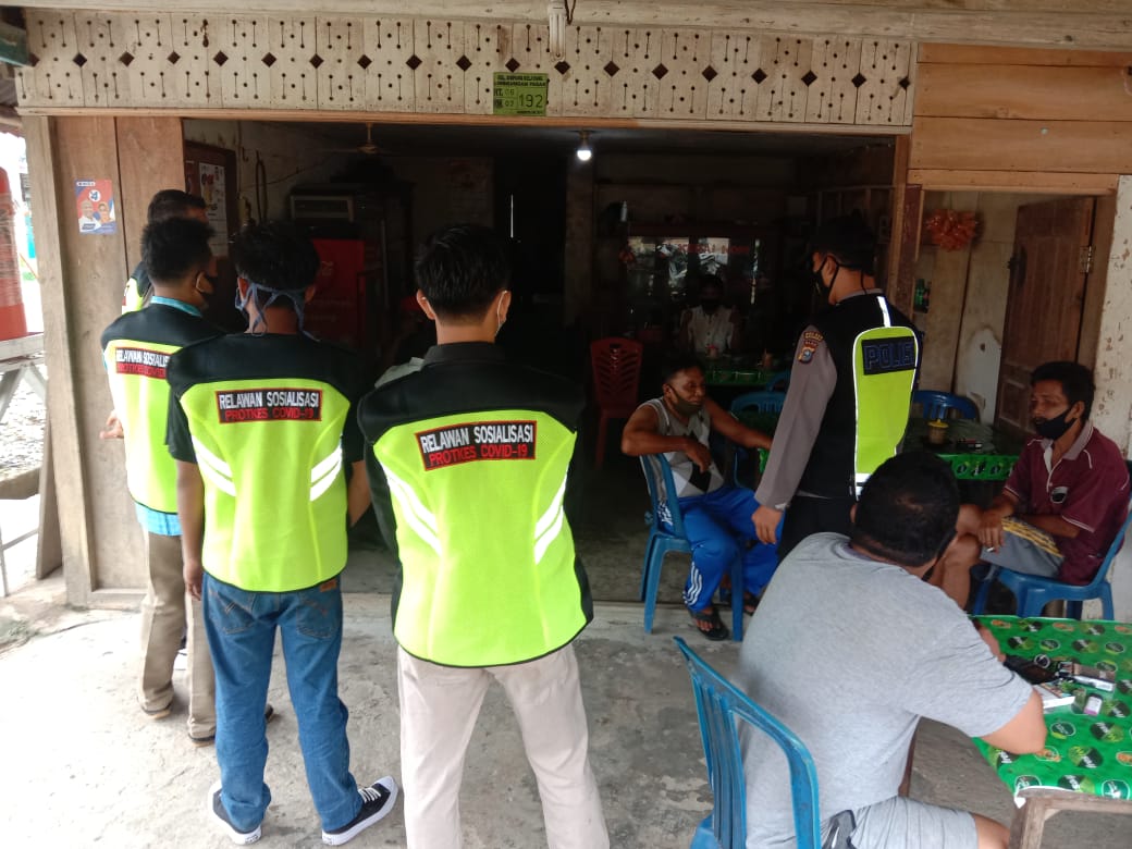 Relawan Covid-19 Kecamatan  Kelayang Gencar Sosialisasi Internalisasi Pakai Masker