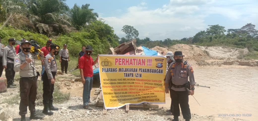 Penertiban Aktifitas PETI di Desa Tanjung Pauh Kabupaten Kuansing