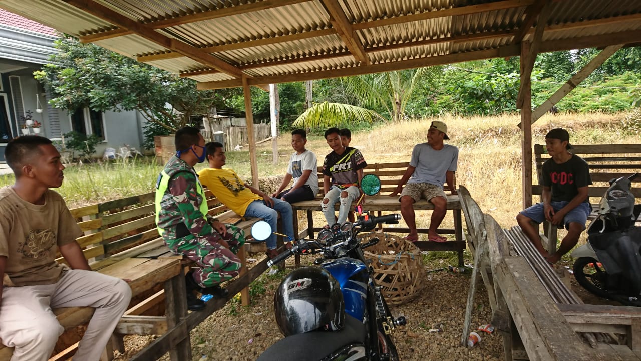 Lagi-lagi Jajaran Koramil 05/Peranap Himbau Warga Cegah Penularan Covid 19