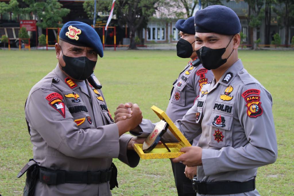 Wadanyon A Pelopor Lepas AKP Repriadi dan Brigadir Hendra ke Polisi Tugas Umum